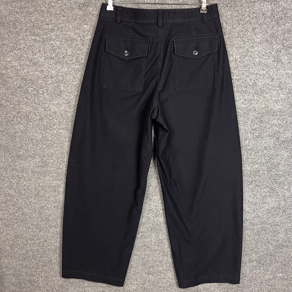 Uniqlo Wide Fit Chino barrel leg Pants women 12 Recycled Cotton Blend - Picture 2 of 10